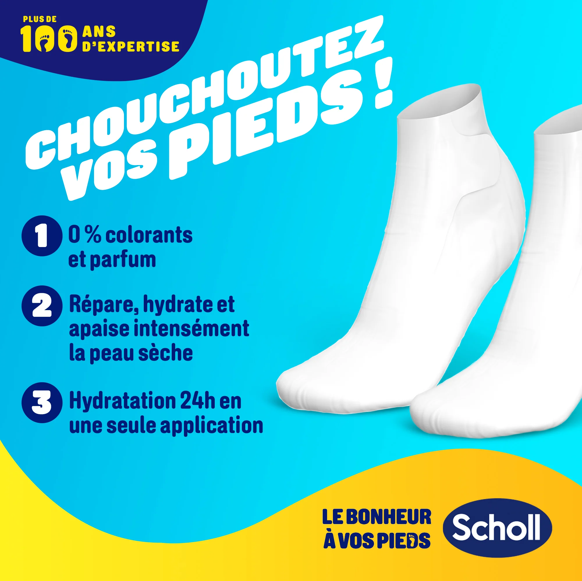 Lot de 3 Masques Pieds Secs - Soin des Pieds Très Hydratant - Huile de Noix de Coco - Image 3