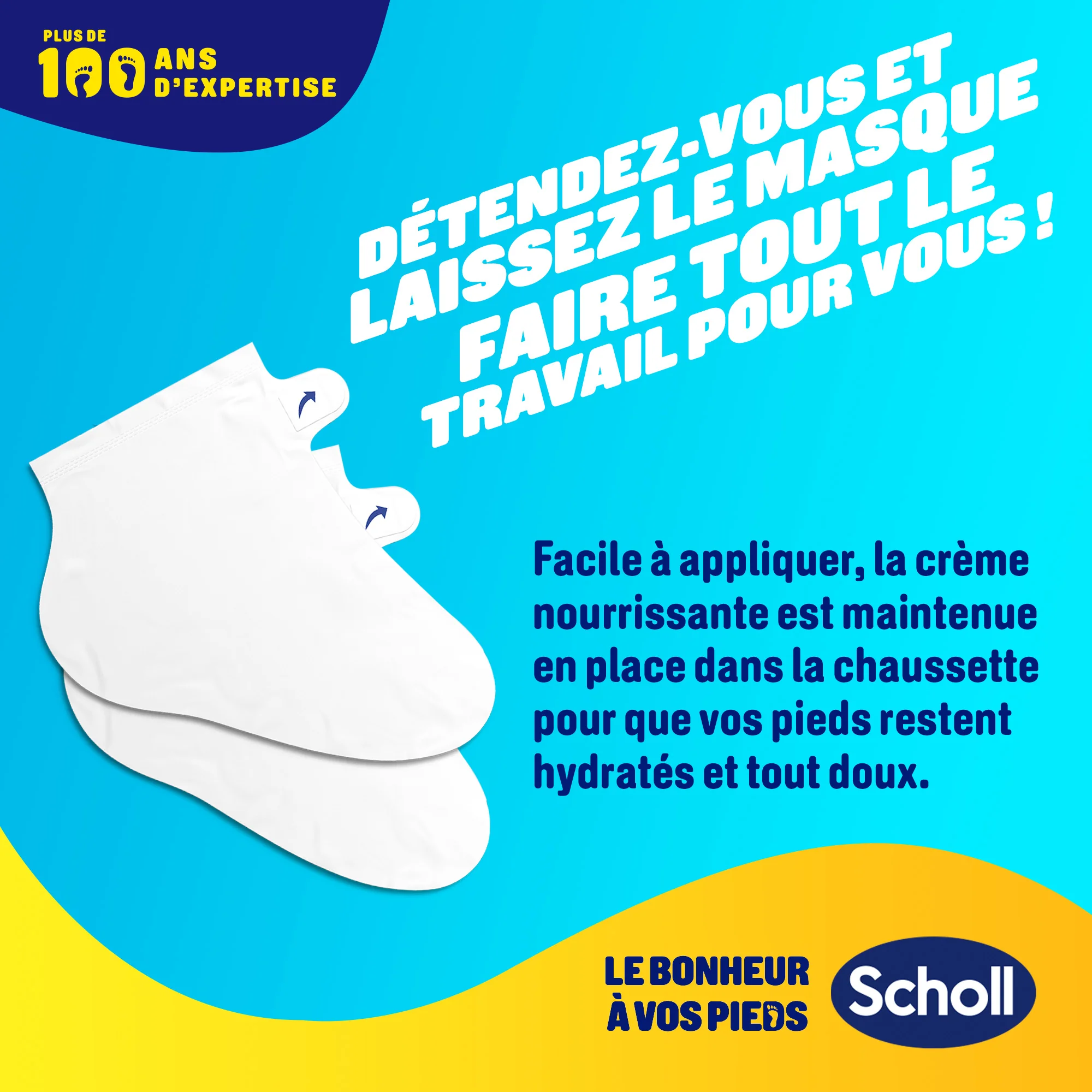 Lot de 3 Masques Pieds Secs - Soin des Pieds Très Hydratant - Huile de Noix de Coco - Image 5