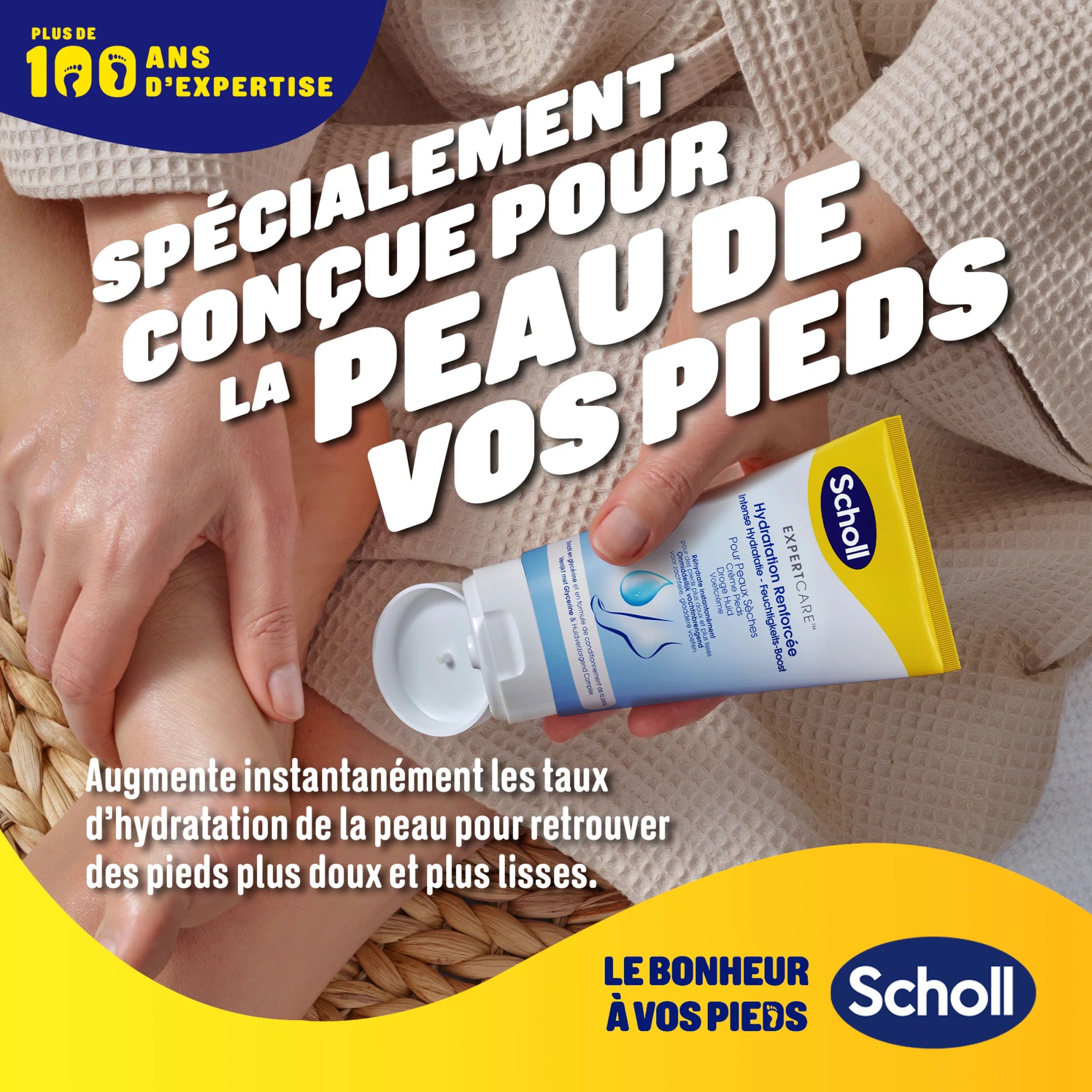 Scholl Crème Pieds Hydratation Renforcée pour peaux sèches, 150ml - Image 3