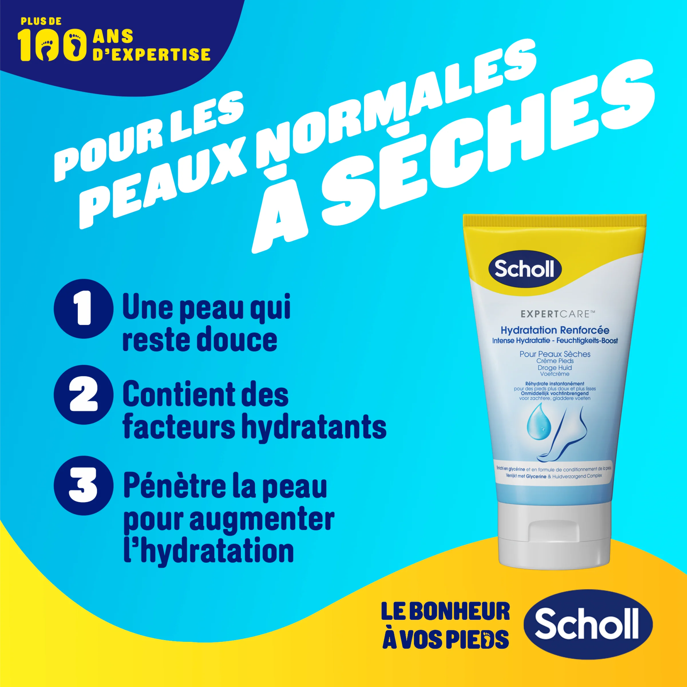 Scholl Crème Pieds Hydratation Renforcée pour peaux sèches, 150ml - Image 4