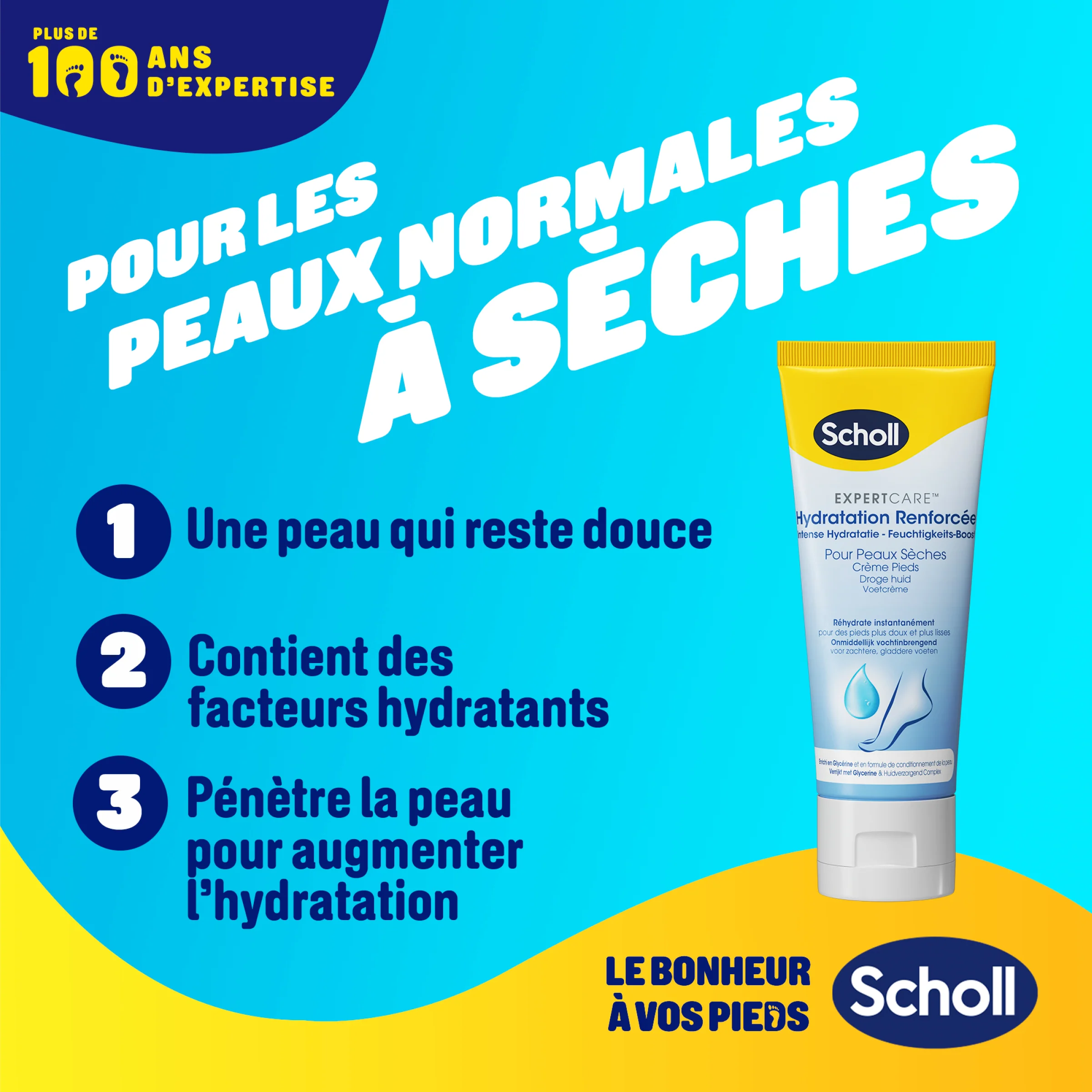 Scholl Crème Pieds Hydratation Renforcée pour peaux sèches, 75ml - Image 4