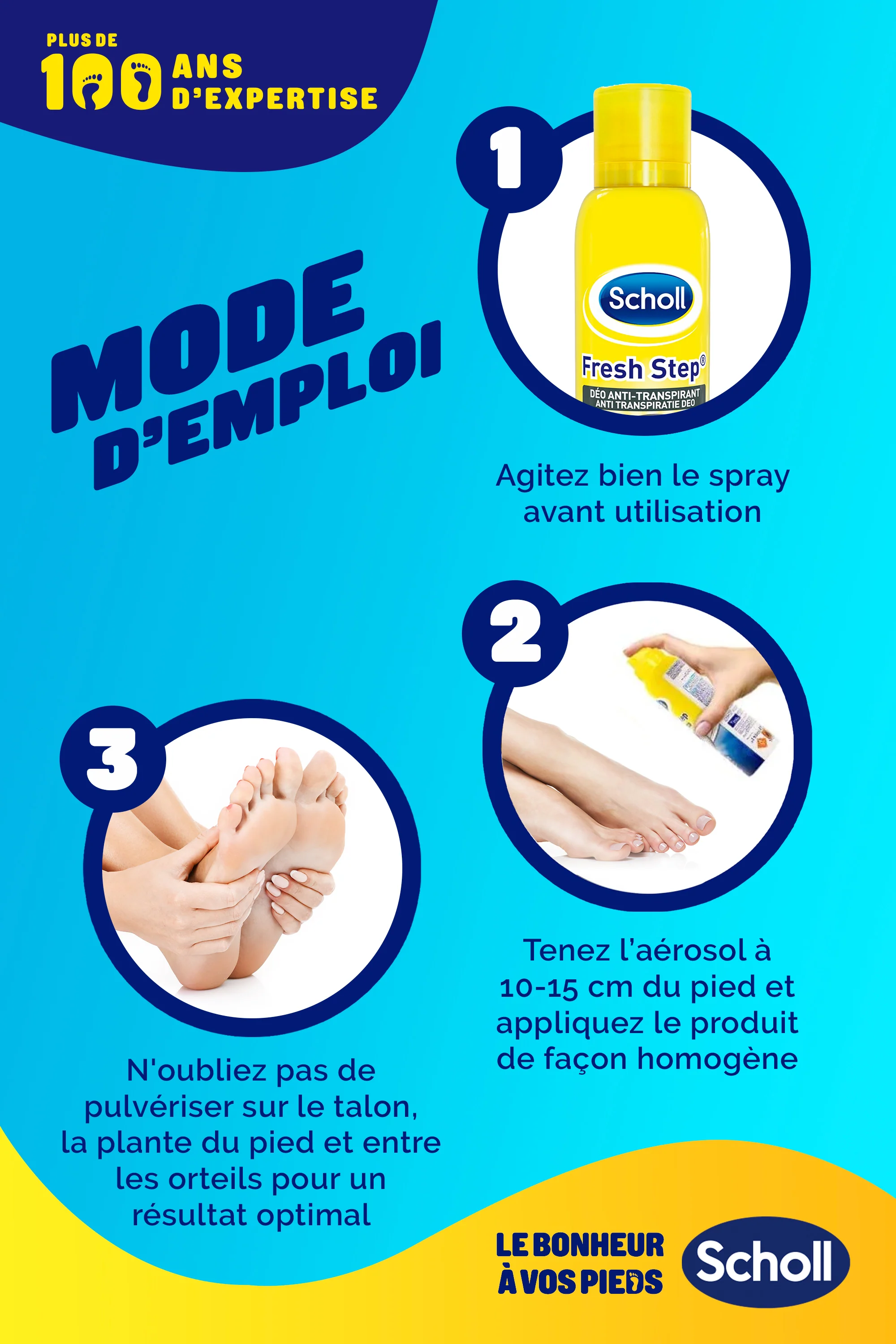 Déodorant spray Anti-Transpirant pied - Scholl Fresh Step - Image 5