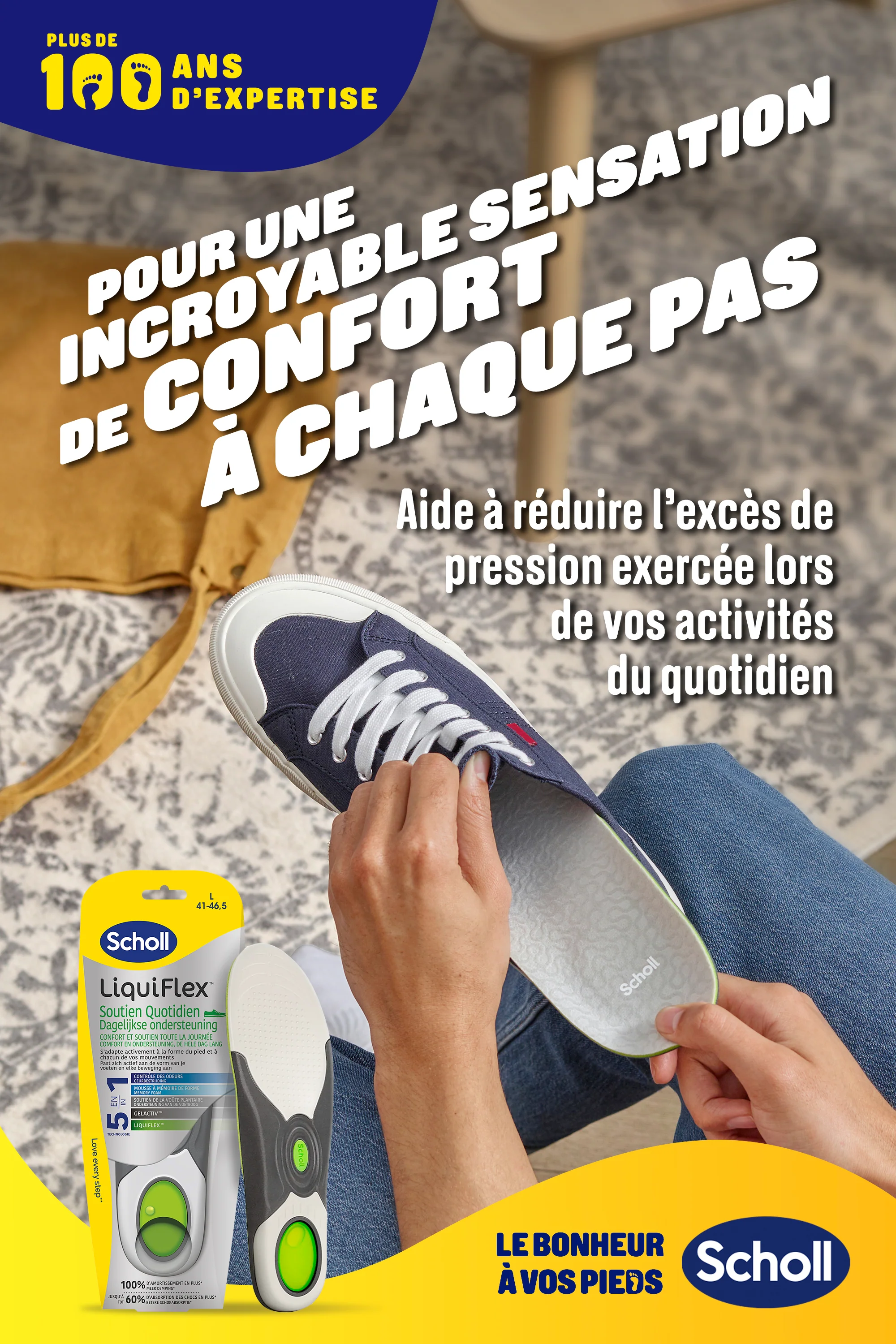Semelles Scholl LiquiFlex Soutien Quotidien Hommes Pointure 41-46.5 - Image 5