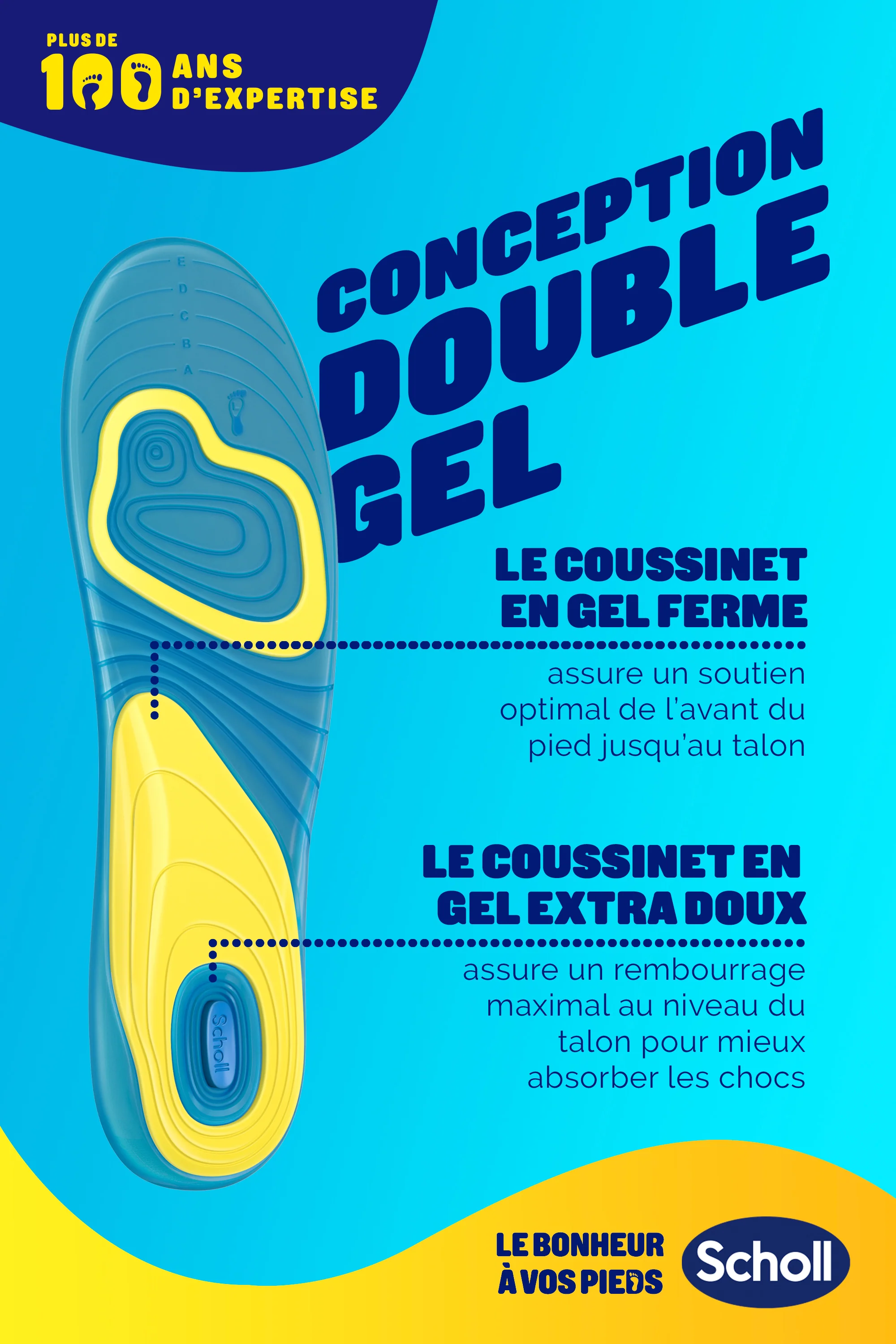 Semelles Scholl GelSoft Quotidien Homme - Pointure 40-46.5 - Image 4